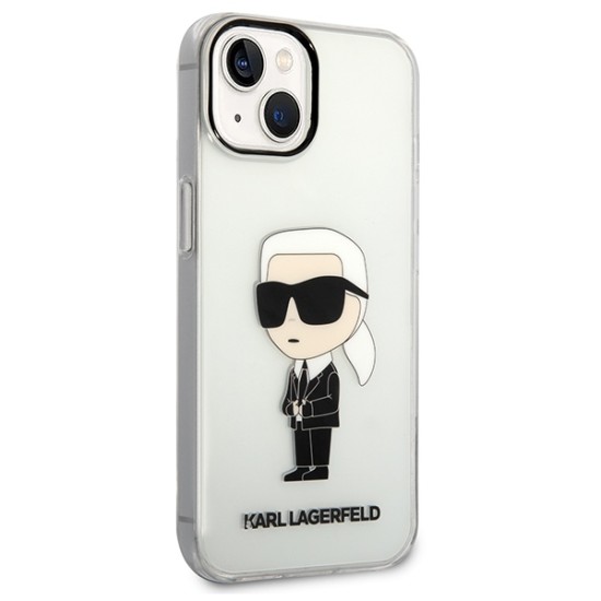 Husa iPhone 15 Plus / iPhone 14 Plus - Karl Lagerfeld Hardcase Transparent (KLHCP14MHNIKTCT) - Ikonik Karl Lagerfeld