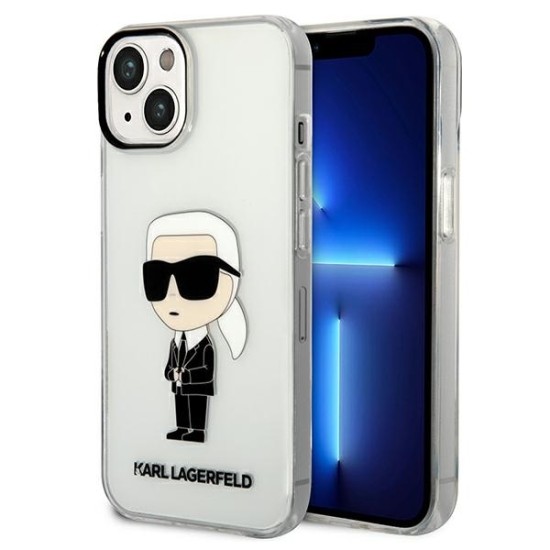 Husa iPhone 15 Plus / iPhone 14 Plus - Karl Lagerfeld Hardcase Transparent (KLHCP14MHNIKTCT) - Ikonik Karl Lagerfeld