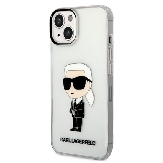 Husa iPhone 15 Plus / iPhone 14 Plus - Karl Lagerfeld Hardcase Transparent (KLHCP14MHNIKTCT) - Ikonik Karl Lagerfeld