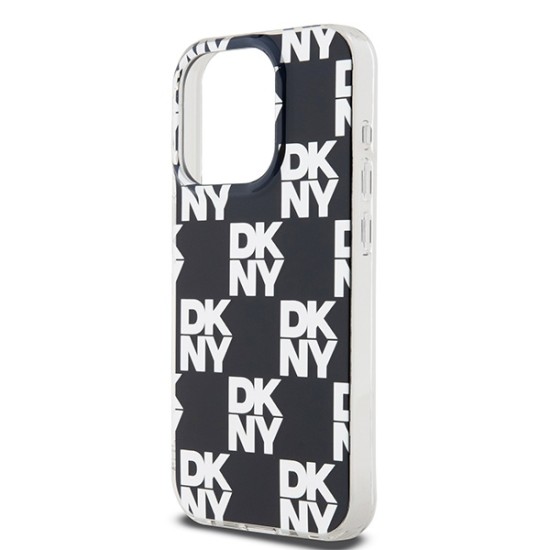 Husa iPhone 15 Pro - DKNY IML Checkered Mono Pattern (DKHCP15LHDLCEK) - Black