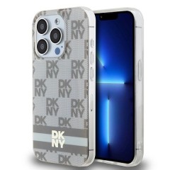 Husa iPhone 15 Pro - DKNY IML Checkered Mono Pattern & Printed Stripes MagSafe (DKHMP15LHCPTSE) - Beige Husa iPhone 15 Pro - DKNY IML Checkered Mono Pattern & Printed Stripes MagSafe (DKHMP15LHCPTSE) - Beige