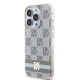 Husa iPhone 15 Pro - DKNY IML Checkered Mono Pattern & Printed Stripes MagSafe (DKHMP15LHCPTSE) - Beige