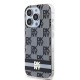 Husa iPhone 15 Pro - DKNY IML Checkered Mono Pattern & Printed Stripes MagSafe (DKHMP15LHCPTSK) - Black