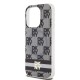 Husa iPhone 15 Pro - DKNY IML Checkered Mono Pattern & Printed Stripes MagSafe (DKHMP15LHCPTSK) - Black