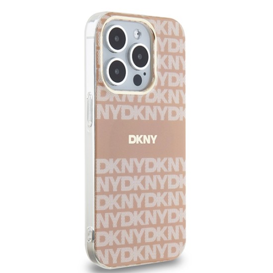 Husa iPhone 15 Pro - DKNY IML Mono & Stripe MagSafe (DKHMP15LHRHSEP) - Pink