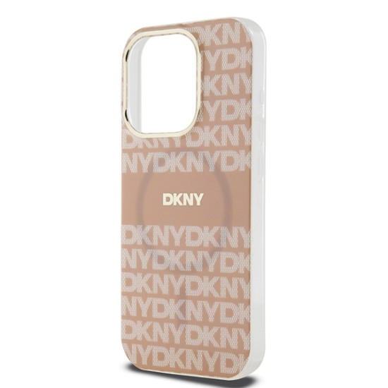 Husa iPhone 15 Pro - DKNY IML Mono & Stripe MagSafe (DKHMP15LHRHSEP) - Pink