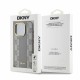 Husa iPhone 15 Pro - DKNY Leather Checkered Mono Pattern MagSafe (DKHMP15LPCPVSLE) - Beige