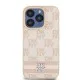 Husa iPhone 15 Pro - DKNY Leather Checkered Mono Pattern & Printed Stripes (DKHCP15LPCPTSSP) - Pink Husa iPhone 15 Pro - DKNY Leather Checkered Mono Pattern & Printed Stripes (DKHCP15LPCPTSSP) - Pink