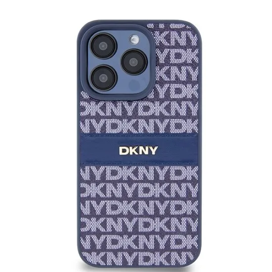 Husa iPhone 15 Pro - DKNY Leather Mono Stripe & Metal Logo (DKHCP15LPRTHSLB) - Blue Husa iPhone 15 Pro - DKNY Leather Mono Stripe & Metal Logo (DKHCP15LPRTHSLB) - Blue