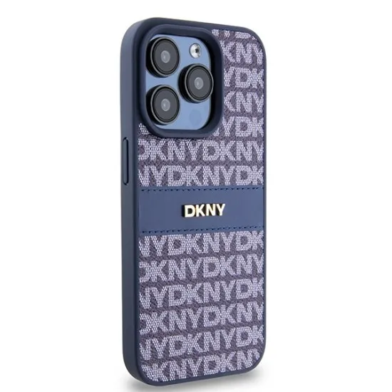 Husa iPhone 15 Pro - DKNY Leather Mono Stripe & Metal Logo (DKHCP15LPRTHSLB) - Blue Husa iPhone 15 Pro - DKNY Leather Mono Stripe & Metal Logo (DKHCP15LPRTHSLB) - Blue