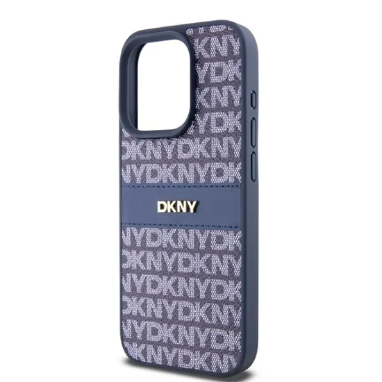 Husa iPhone 15 Pro - DKNY Leather Mono Stripe & Metal Logo (DKHCP15LPRTHSLB) - Blue Husa iPhone 15 Pro - DKNY Leather Mono Stripe & Metal Logo (DKHCP15LPRTHSLB) - Blue