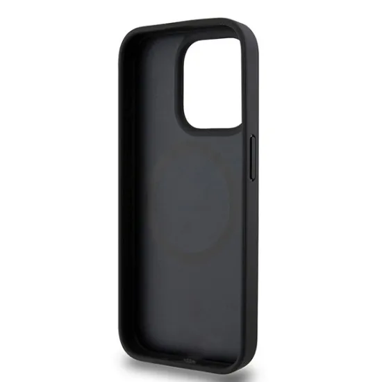 Husa iPhone 15 Pro - DKNY Leather Pattern Monogram Metal Logo MagSafe (DKHMP15LPSHRPSK) - Black Husa iPhone 15 Pro - DKNY Leather Pattern Monogram Metal Logo MagSafe (DKHMP15LPSHRPSK) - Black