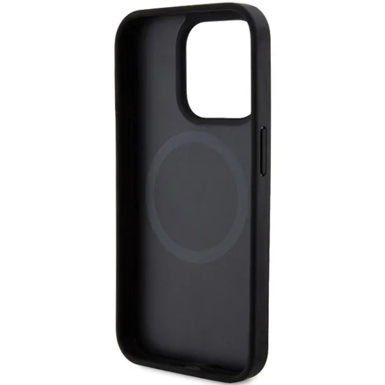Husa iPhone 15 Pro - DKNY Leather Printed Pattern Metal Logo MagSafe (DKHMP15LPSOSPK) - Black Husa iPhone 15 Pro - DKNY Leather Printed Pattern Metal Logo MagSafe (DKHMP15LPSOSPK) - Black