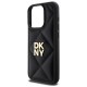 Husa iPhone 15 Pro - DKNY Leather Quilted Stack Logo (DKHCP15LPQDSLK) - Black