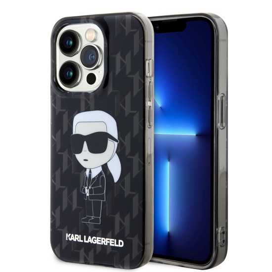 Husa iPhone 15 Pro - Karl Lagerfeld Hardcase Monogram (KLHCP15LHNKMKLK) - Ikonik