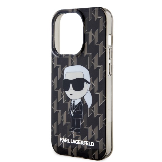 Husa iPhone 15 Pro - Karl Lagerfeld Hardcase Monogram (KLHCP15LHNKMKLK) - Ikonik