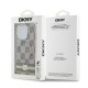 Husa iPhone 15 Pro Max - DKNY IML Checkered Mono Pattern & Printed Stripes MagSafe (DKHMP15XHCPTSE) - Beige