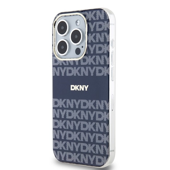 Husa iPhone 15 Pro Max - DKNY IML Mono & Stripe MagSafe (DKHMP15XHRHSEB) - Blue