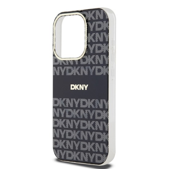 Husa iPhone 15 Pro Max - DKNY IML Mono & Stripe MagSafe (DKHMP15XHRHSEK) - Black