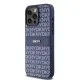 Husa iPhone 15 Pro Max - DKNY Leather Mono Stripe & Metal Logo (DKHCP15XPRTHSLB) - Blue