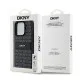 Husa iPhone 15 Pro Max - DKNY Leather Mono Stripe & Metal Logo (DKHCP15XPRTHSLK) - Black