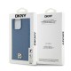 Husa iPhone 15 Pro Max - DKNY Leather Monogram Pattern Metal Logo MagSafe (DKHMP15XPSHRPSB) - Blue