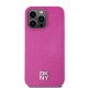 Husa iPhone 15 Pro Max - DKNY Leather Monogram Pattern Metal Logo MagSafe (DKHMP15XPSHRPSP) - Pink