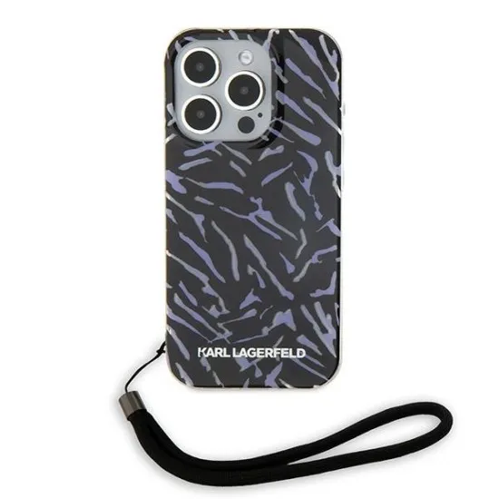 Husa iPhone 15 Pro Max - Karl Lagerfeld Hardcase (KLHCP15XHZBPKCCU) - Purple Zebra With Cord Husa iPhone 15 Pro Max - Karl Lagerfeld Hardcase (KLHCP15XHZBPKCCU) - Purple Zebra With Cord