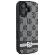 Husa iPhone 16 - DKNY Leather Hardcase Checkered Pattern & Printed Stripes(DKHCP16SPCPTSSK) - Black