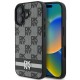 Husa iPhone 16 - DKNY Leather Hardcase Checkered Pattern & Printed Stripes(DKHCP16SPCPTSSK) - Black