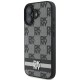 Husa iPhone 16 - DKNY Leather Hardcase Checkered Pattern & Printed Stripes(DKHCP16SPCPTSSK) - Black