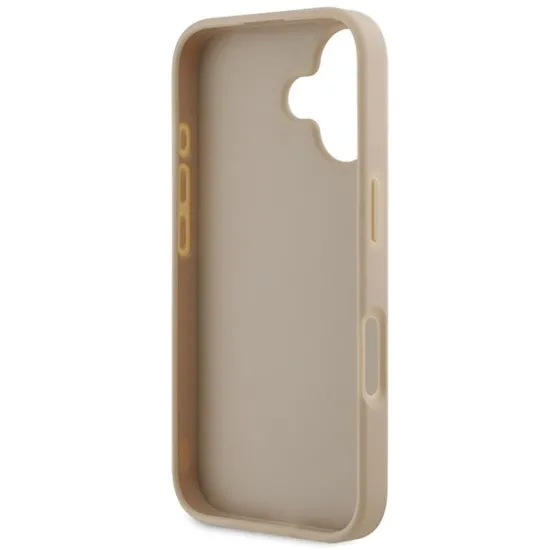 Husa iPhone 16 - DKNY Leather Hardcase Checkered Pattern & Printed Stripes (DKHCP16SPCPTSSP) - Pink