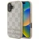 Husa iPhone 16 - DKNY Leather Hardcase Checkered Pattern & Printed Stripes (DKHCP16SPCPTSSP) - Pink