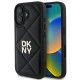 Husa iPhone 16 - DKNY Leather Quilted Stack Logo (DKHCP16SPQDSLK) - Black