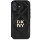 Husa iPhone 16 - DKNY Leather Quilted Stack Logo (DKHCP16SPQDSLK) - Black