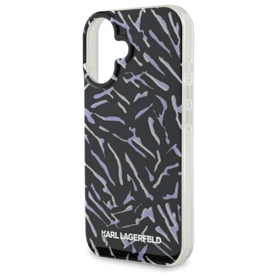 Husa iPhone 16 - Karl Lagerfeld Hardcase (KLHCP16SHZBPKCCU) - Purple Zebra With Cord