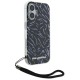 Husa iPhone 16 - Karl Lagerfeld Hardcase (KLHCP16SHZBPKCCU) - Purple Zebra With Cord