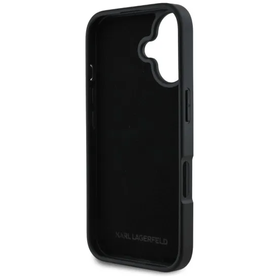 Husa iPhone 16 - Karl Lagerfeld Hardcase Leather Cardslot (KLHCP16SPGPVKSK) - Metal Signature Husa iPhone 16 - Karl Lagerfeld Hardcase Leather Cardslot (KLHCP16SPGPVKSK) - Metal Signature