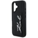 Husa iPhone 16 - Karl Lagerfeld Hardcase Leather Cardslot (KLHCP16SPGPVKSK) - Metal Signature