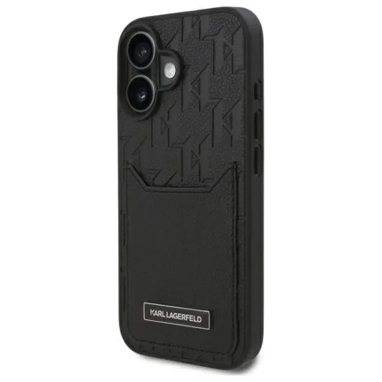 Husa iPhone 16 - Karl Lagerfeld Hardcase Leather Cardslots (KLHCP16SPGKHPRPK) - Monogram Husa iPhone 16 - Karl Lagerfeld Hardcase Leather Cardslots (KLHCP16SPGKHPRPK) - Monogram