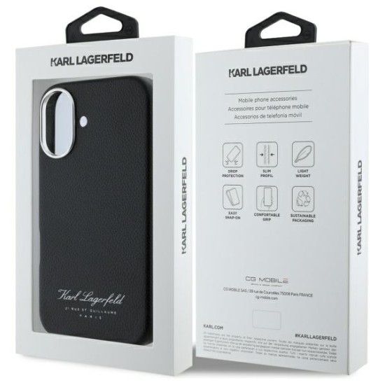 Husa iPhone 16 - Karl Lagerfeld Hardcase Leather Hotel (KLHCP16SPGWCMKHK) - RSG