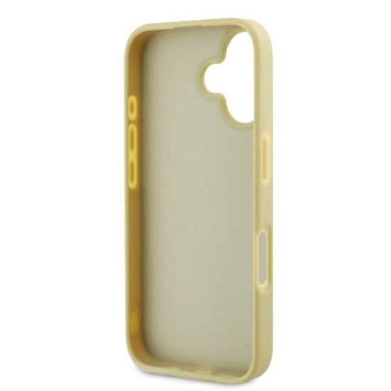 Husa iPhone 16 - Karl Lagerfeld Hardcase Leather (KLHCP16SPFMFBKMD) - Gold Metal Signature