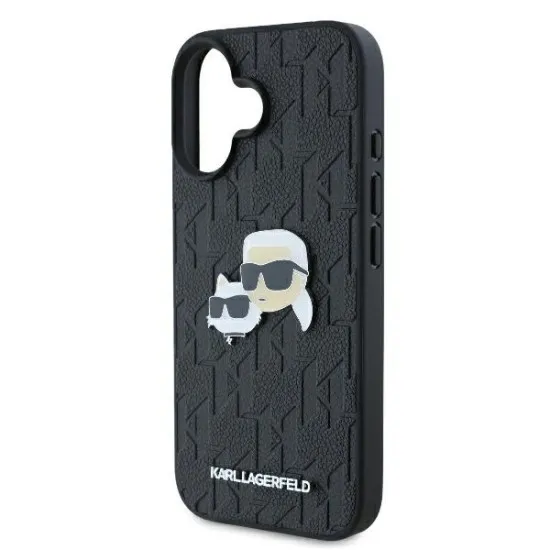 Husa iPhone 16 - Karl Lagerfeld Hardcase Leather Monogram (KLHCP16SPGKLKCPK) - Karl&Chaoupette Head Pin Husa iPhone 16 - Karl Lagerfeld Hardcase Leather Monogram (KLHCP16SPGKLKCPK) - Karl&Chaoupette Head Pin