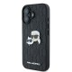 Husa iPhone 16 Plus - Karl Lagerfeld Hardcase Leather Monogram (KLHCP16MPGKLKCPK) - Karl&Chaoupette Head Pin