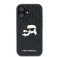 Husa iPhone 16 Plus - Karl Lagerfeld Hardcase Leather Monogram (KLHCP16MPGKLKCPK) - Karl&Chaoupette Head Pin