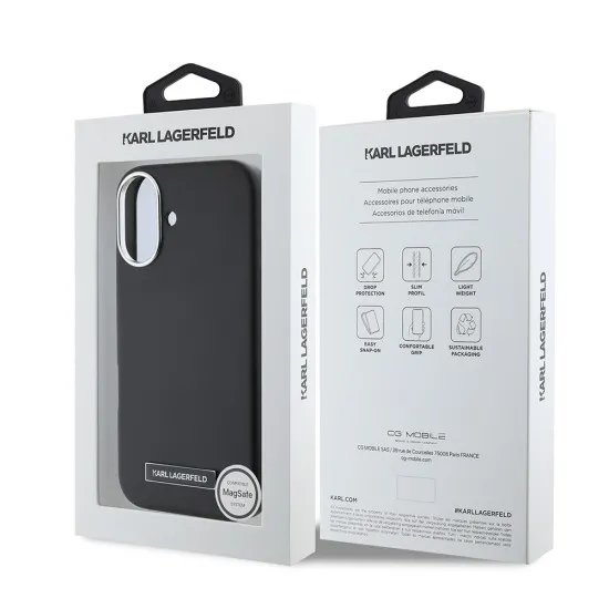 Husa iPhone 16 Plus - Karl Lagerfeld Leather MagSafe (KLHMP16MPGMSRPK) - FW Metal Plate Husa iPhone 16 Plus - Karl Lagerfeld Leather MagSafe (KLHMP16MPGMSRPK) - FW Metal Plate