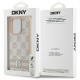 Husa iPhone 16 Pro - DKNY Leather Hardcase Checkered Pattern & Printed Stripes (DKHCP16LPCPTSSP) - Pink