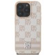 Husa iPhone 16 Pro - DKNY Leather Hardcase Checkered Pattern & Printed Stripes (DKHCP16LPCPTSSP) - Pink