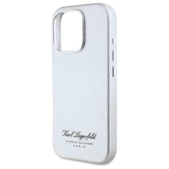 Husa iPhone 16 Pro - Karl Lagerfeld Hardcase Leather Hotel (KLHCP16LPGWCMKHG) - Grey RSG