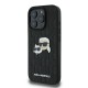 Husa iPhone 16 Pro - Karl Lagerfeld Hardcase Leather Monogram (KLHCP16LPGKLKCPK) - Karl&Chaoupette Head Pin